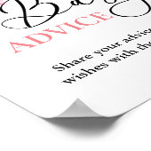 Roze Bow baby Advies baby shower spel Poster (Hoek)