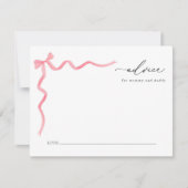 Roze Bow Baby Advies Voor Mama En Papa Kaart (Voorkant)