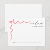 Roze Bow Baby Advies Voor Mama En Papa Kaart (Voorkant / Achterkant)