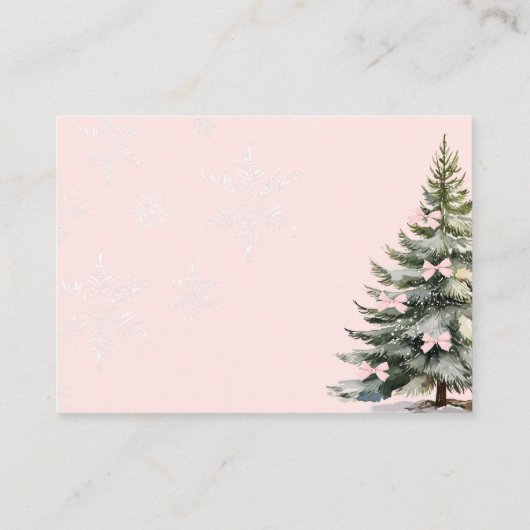 Roze Bow Baby Het Koud Buiten Baby Luier Raffle Informatiekaartje (Achterkant)