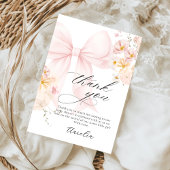 Roze Bow Baby in Bloom Baby shower Bedankt Card