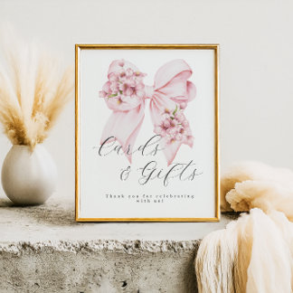 Roze Bow Baby in Bloom Baby shower Geschenken Teke Poster