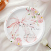 Roze Bow Baby in Bloom Baby shower Papier Bord