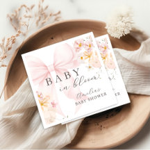 Roze Bow Baby in Bloom Baby shower servetten