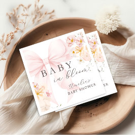 Roze Bow Baby in Bloom Baby shower servetten