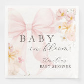 Roze Bow Baby in Bloom Baby shower servetten (Voorkant)