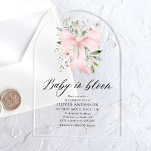 Roze Bow Baby in Bloom Bloemen Meisje Baby shower