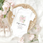 Roze Bow Baby in Bloom Bloemen Meisje Baby shower Kaart