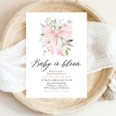 Roze Bow Baby in Bloom Bloemen Meisje Baby shower Kaart