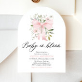 Roze Bow Baby in Bloom Bloemen Meisje Baby shower Kaart