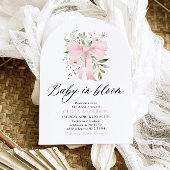 Roze Bow Baby in Bloom Bloemen Meisje Baby shower Kaart