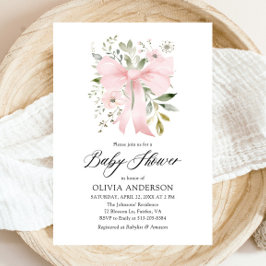 Roze Bow Baby in Bloom Bloemen Meisje Baby shower Kaart