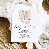 Roze Bow Baby in Bloom Bloemen Meisje Baby shower Kaart