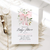 Roze Bow Baby in Bloom Bloemen Meisje Baby shower Kaart