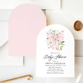 Roze Bow Baby in Bloom Bloemen Meisje Baby shower Kaart