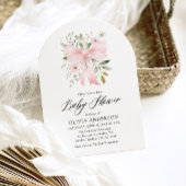 Roze Bow Baby in Bloom Bloemen Meisje Baby shower Kaart