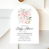 Roze Bow Baby in Bloom Bloemen Meisje Baby shower Kaart