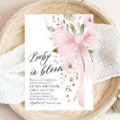 Roze Bow Baby in Bloom Bloemen Meisje Baby shower Kaart