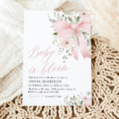 Roze Bow Baby in Bloom Bloemen Meisje Baby shower Kaart