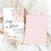 Roze Bow Baby in Bloom Bloemen Meisje Baby shower Kaart