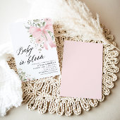 Roze Bow Baby in Bloom Bloemen Meisje Baby shower Kaart
