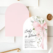 Roze Bow Baby in Bloom Bloemen Meisje Baby shower Kaart