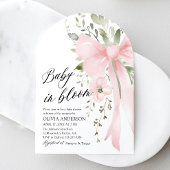 Roze Bow Baby in Bloom Bloemen Meisje Baby shower Kaart