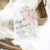 Roze Bow Baby in Bloom Bloemen Meisje Baby shower Kaart