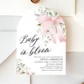 Roze Bow Baby in Bloom Floral Baby shower Arch Kaart