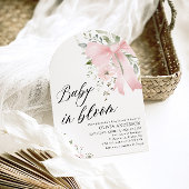 Roze Bow Baby in Bloom Floral Baby shower Arch Kaart