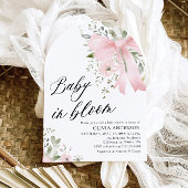 Roze Bow Baby in Bloom Floral Baby shower Arch Kaart