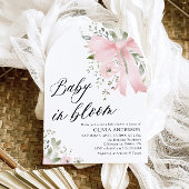Roze Bow Baby in Bloom Floral Baby shower Arch Kaart