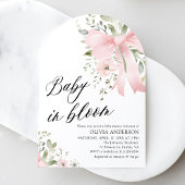 Roze Bow Baby in Bloom Floral Baby shower Arch Kaart