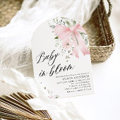 Roze Bow Baby in Bloom Floral Baby shower Arch Kaart