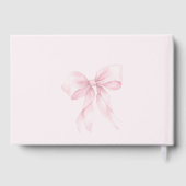 Roze Bow Baby in Bloom floral Baby shower Gastenboek (Achterkant)