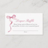 Roze Bow Baby Luier Aanvraag Behuizing Kaart (Voorkant)