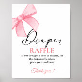Roze Bow baby Luier loterij baby shower spel teken Poster (Voorkant)