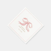 Roze Bow Baby Meisje Baby shower Servet (Hoek)