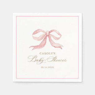 Roze Bow Baby Meisje Baby shower Servet