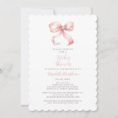 Roze Bow Baby Meisje Douche Coquette Girly Elegant Kaart (Voorkant)