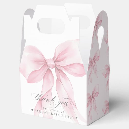 Roze Bow Baby meisje Douche elegant Bedankdoosjes (Geopend)