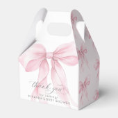 Roze Bow Baby meisje Douche elegant Bedankdoosjes (Voorkant Zijde)