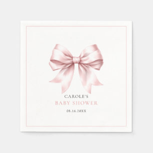 Roze Bow Baby Meisje Elegant Baby shower Servetten