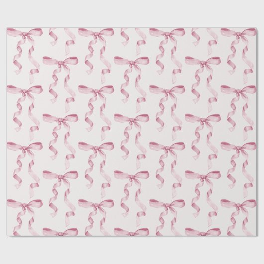 Roze Bow Baby of Vrijgezellenfeest, Verjaardagsfee Cadeaupapier (Vlak)