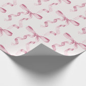 Roze Bow Baby of Vrijgezellenfeest, Verjaardagsfee Cadeaupapier (Hoek)