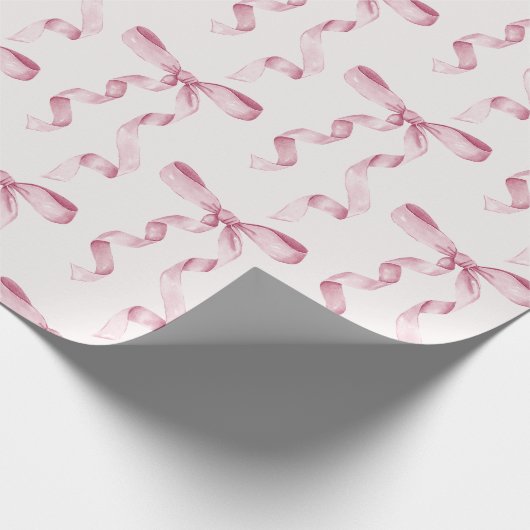 Roze Bow Baby of Vrijgezellenfeest, Verjaardagsfee Cadeaupapier (Hoek)