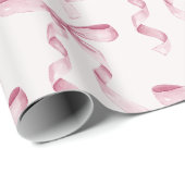 Roze Bow Baby of Vrijgezellenfeest, Verjaardagsfee Cadeaupapier (Rol Hoek)