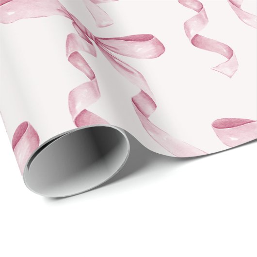 Roze Bow Baby of Vrijgezellenfeest, Verjaardagsfee Cadeaupapier (Rol Hoek)