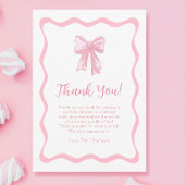 Roze Bow Baby shower Bedankkaart