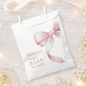 Roze Bow Baby shower Bedankzakje (Geknipt)